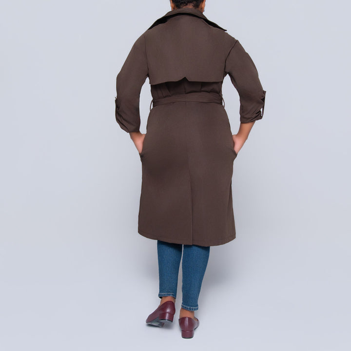 Chocolate Long Sleeve Melton Jacket