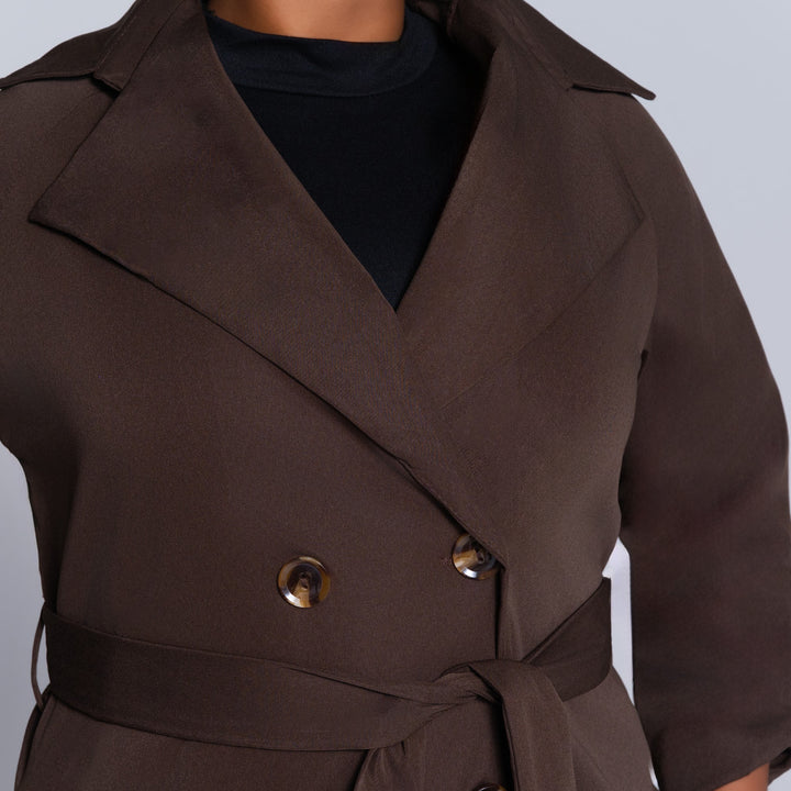 Chocolate Long Sleeve Melton Jacket