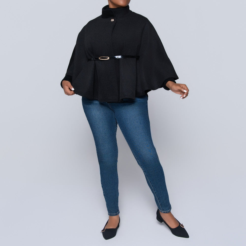 Black Twill Melton Jacket