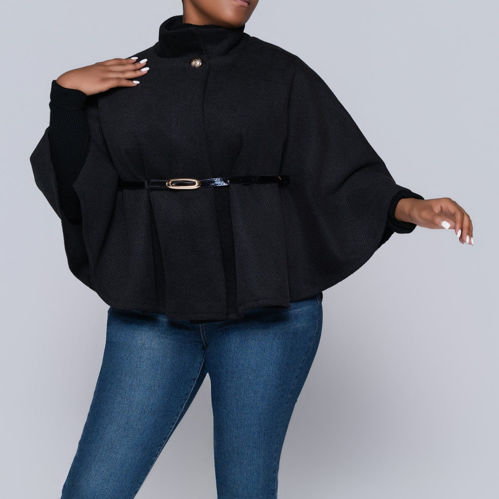 Black Twill Melton Jacket