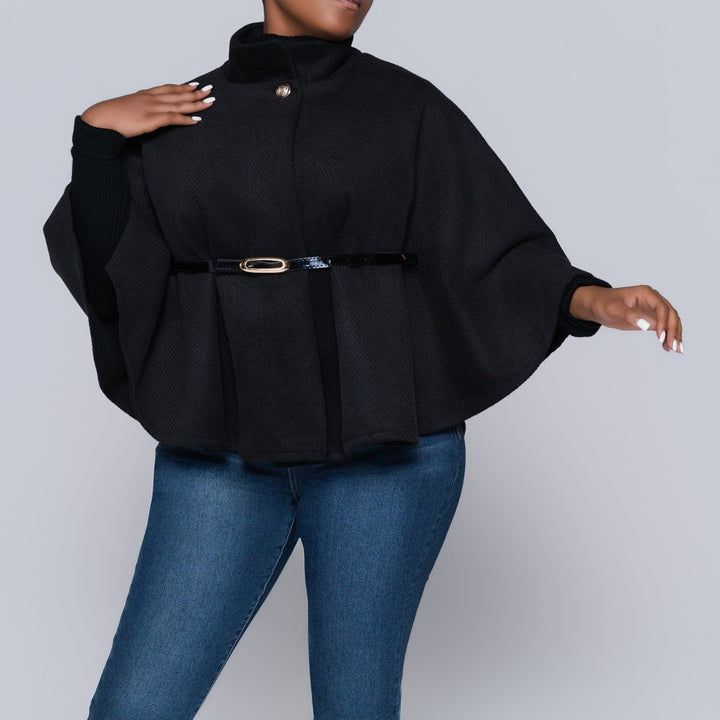 Black Twill Melton Jacket