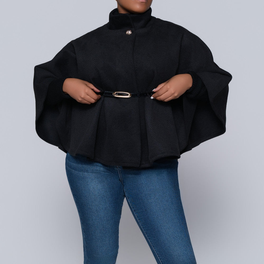 Black Twill Melton Jacket