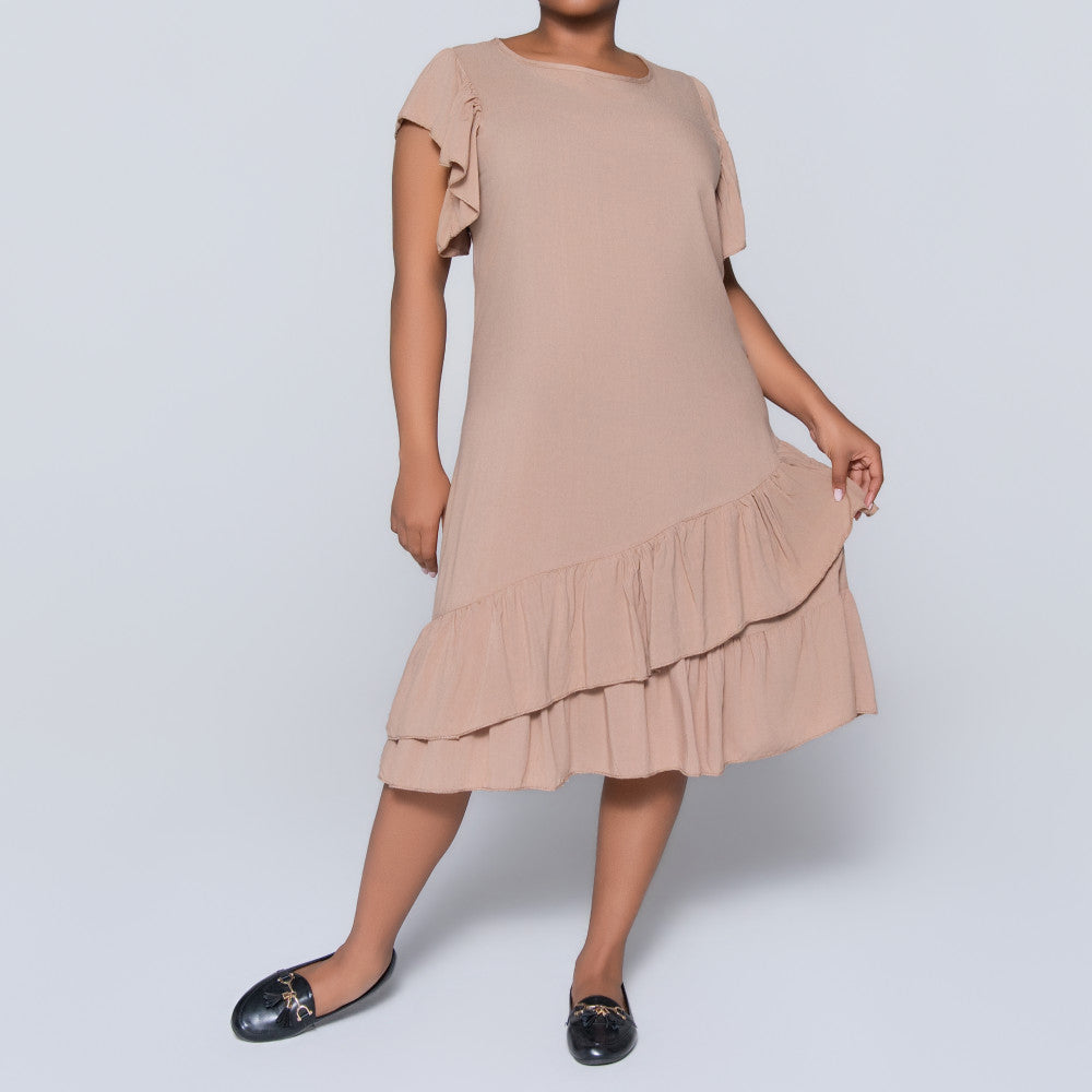 Sleeveless Viscose Tiered Tunic