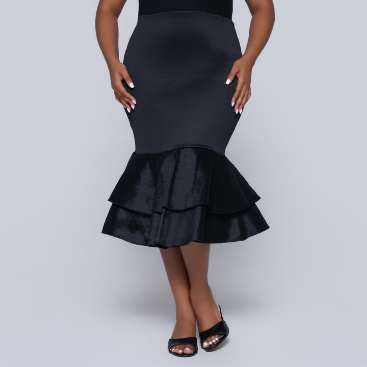 Scuba Fishtail Black Skirt