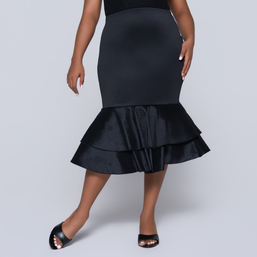 Scuba Fishtail Black Skirt