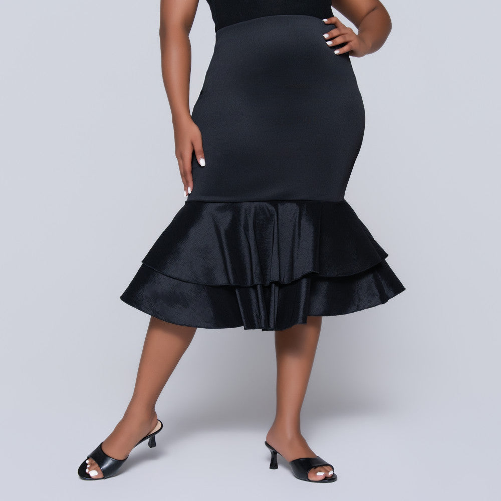 Scuba Fishtail Black Skirt
