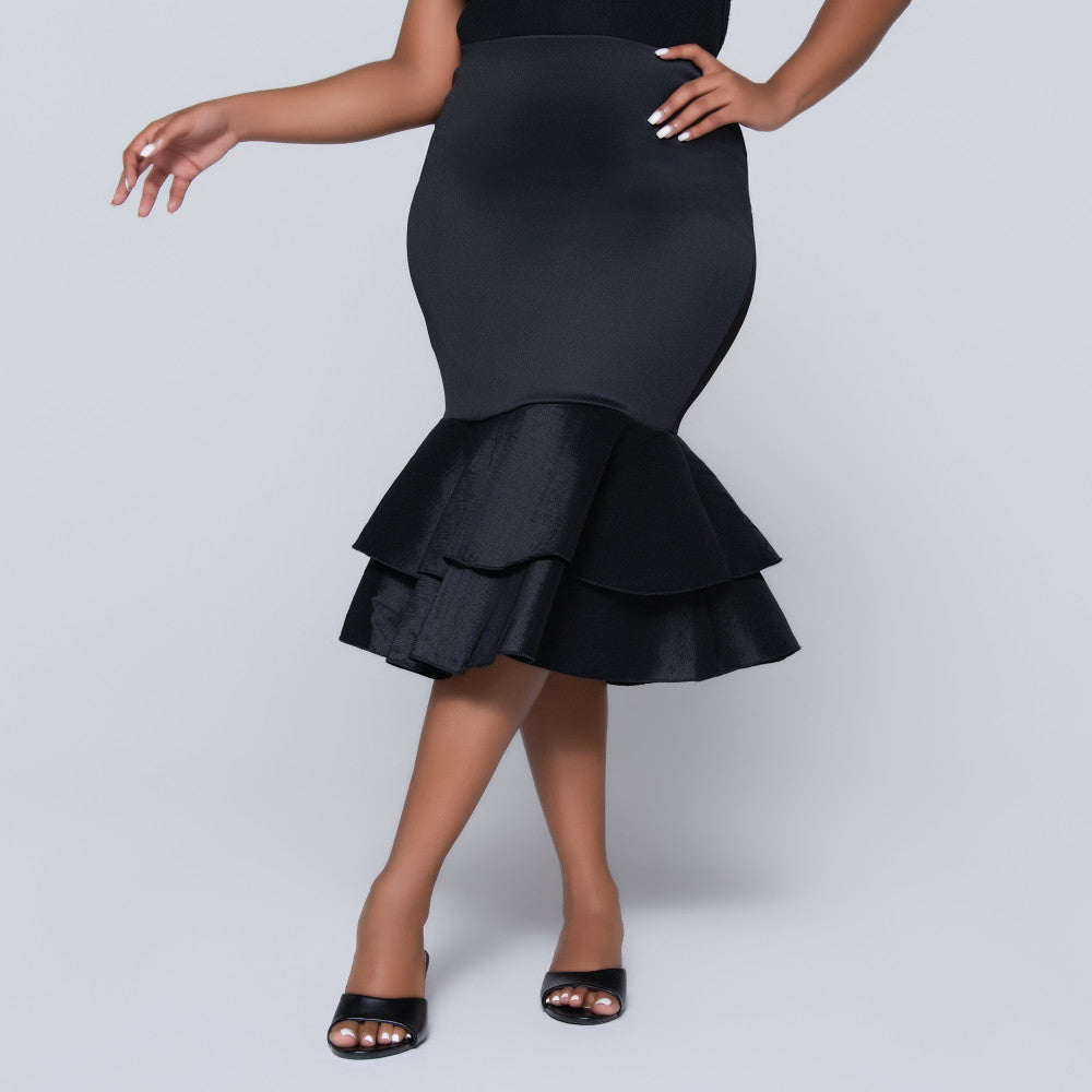 Scuba Fishtail Black Skirt