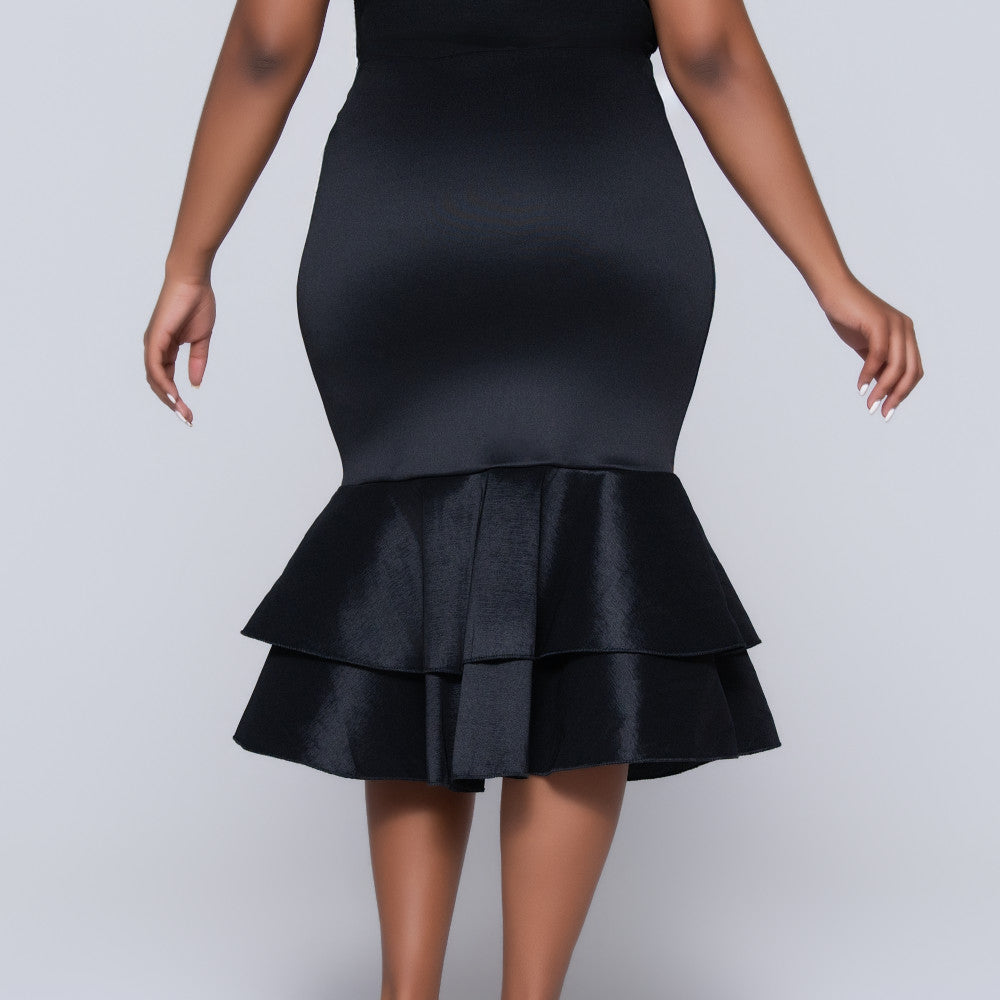 Scuba Fishtail Black Skirt