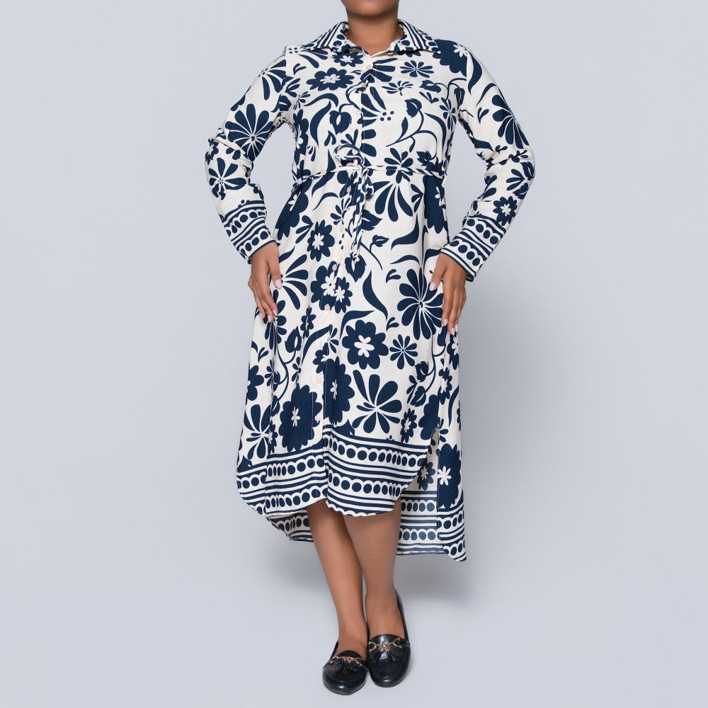 Printed Tie-Belt Tunic