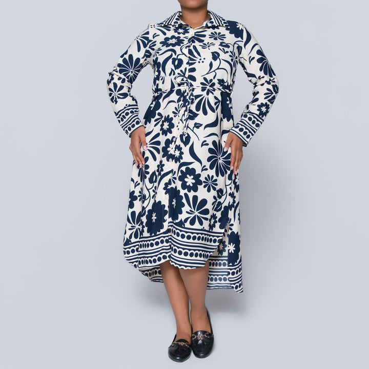 Printed Tie-Belt Tunic