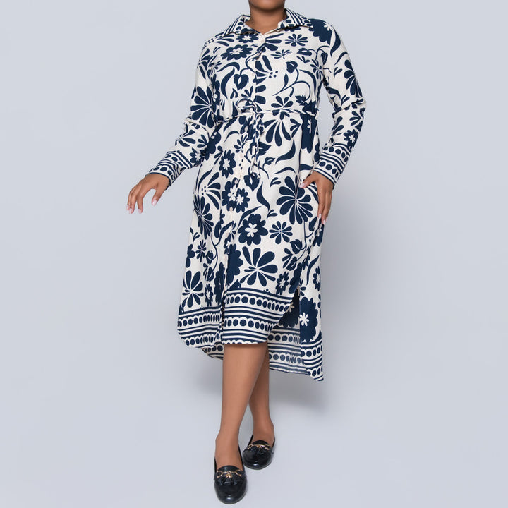 Printed Tie-Belt Tunic