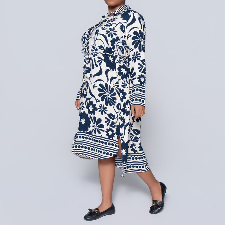 Printed Tie-Belt Tunic