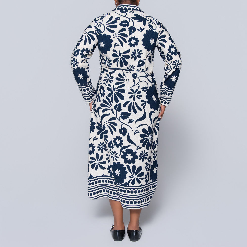 Printed Tie-Belt Tunic