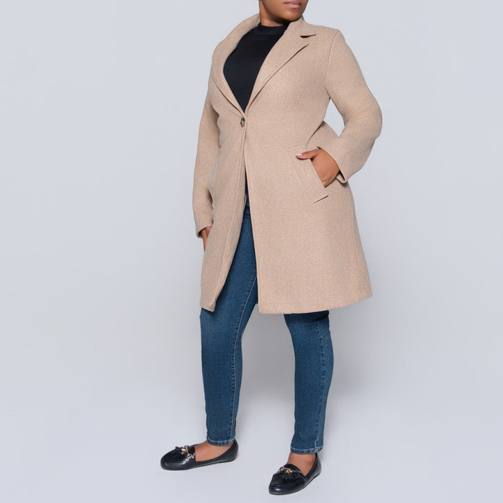 Ladies Stone Melton Coat