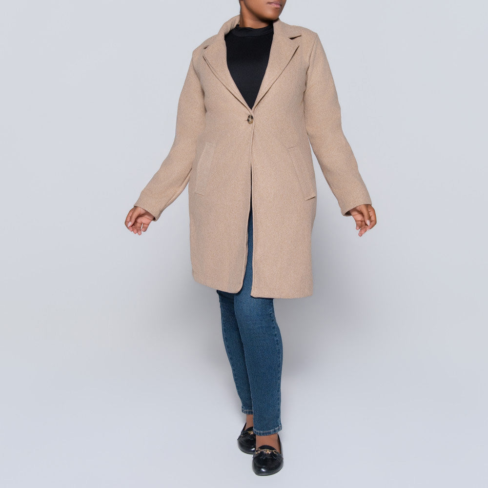 Ladies Stone Melton Coat
