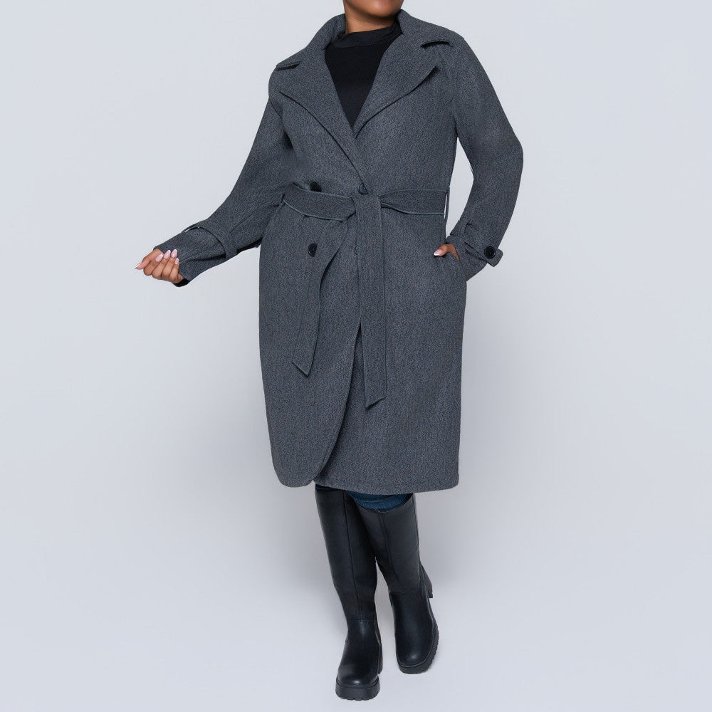 Charcoal Melange Melton Jacket