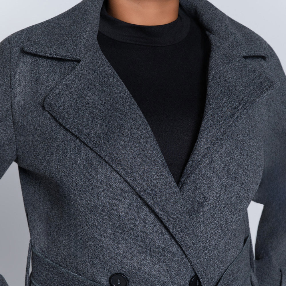 Charcoal Melange Melton Jacket