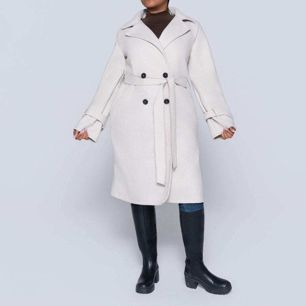 Oatmeal Melange Melton Jacket