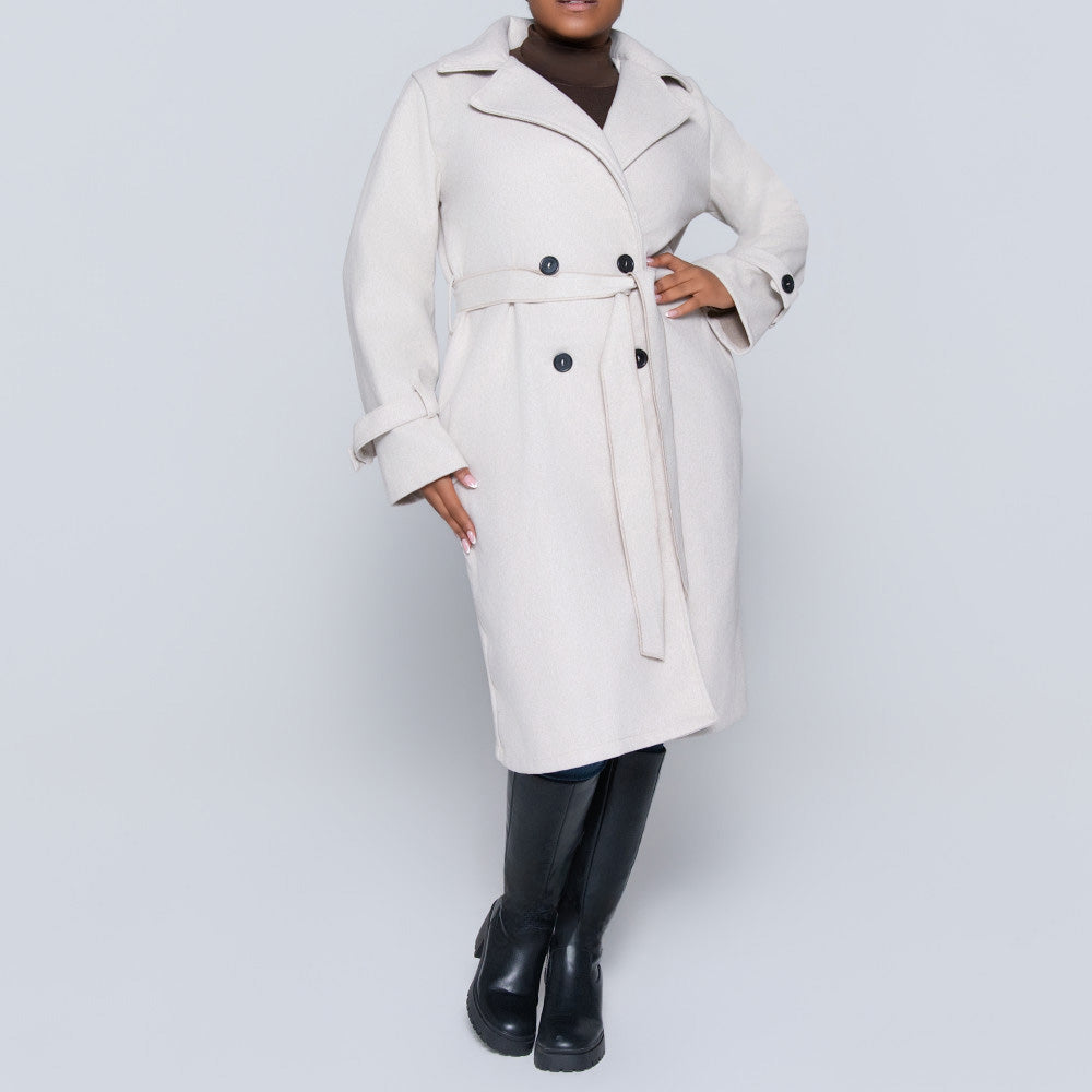 Oatmeal Melange Melton Jacket
