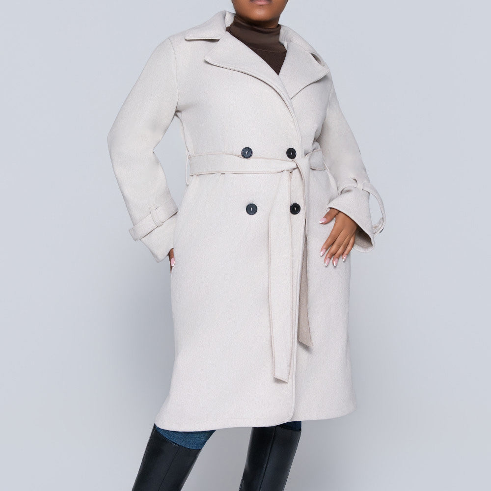 Oatmeal Melange Melton Jacket