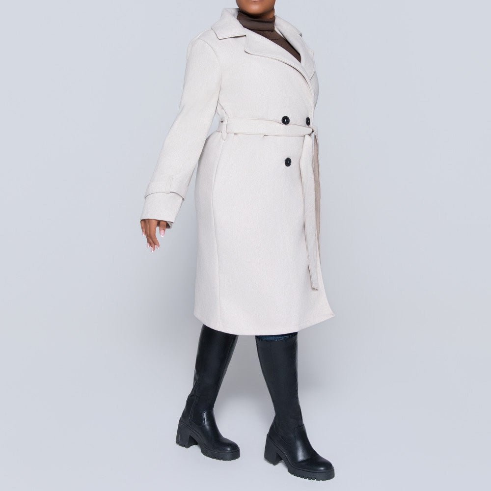 Oatmeal Melange Melton Jacket