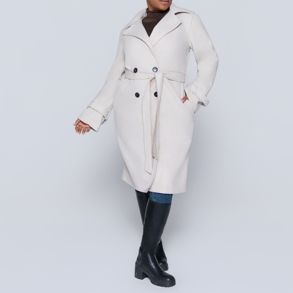 Oatmeal Melange Melton Jacket