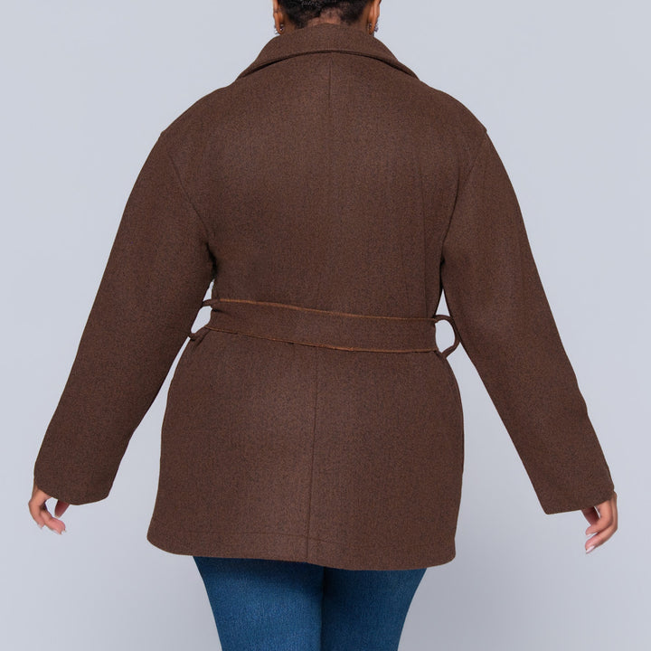 Long Sleeve Choc  Melton Jacket