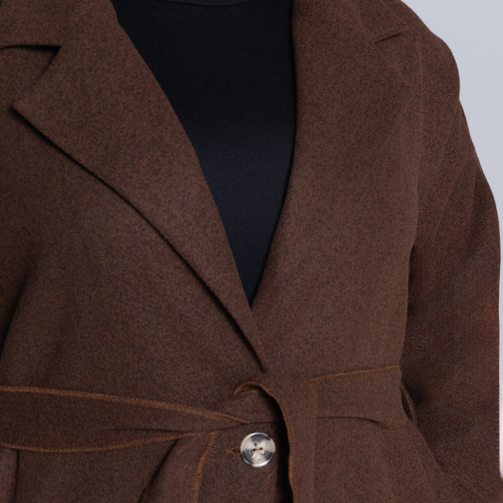 Long Sleeve Choc  Melton Jacket