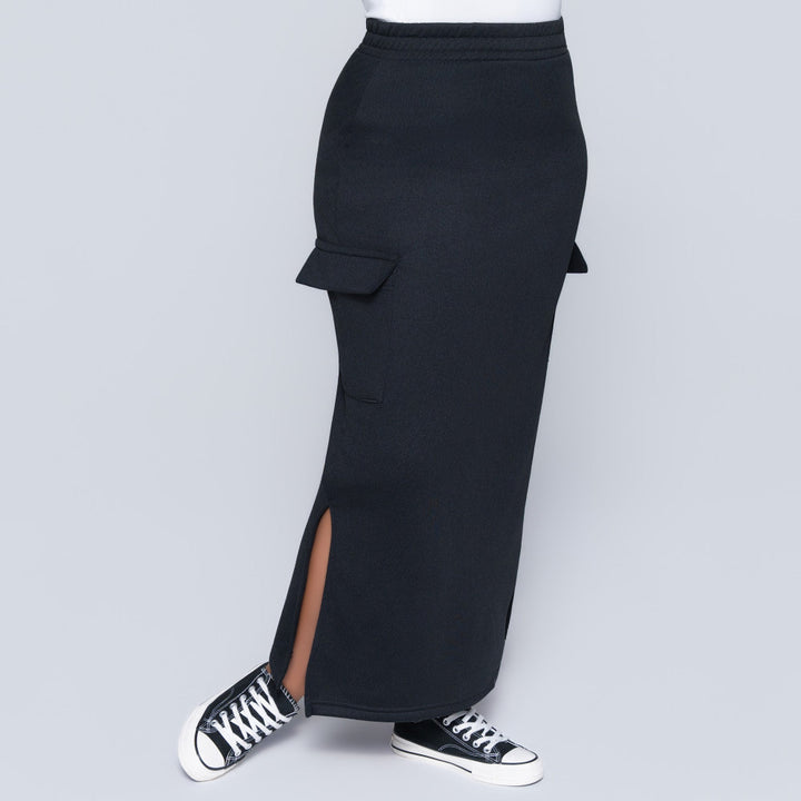 Black Cargo Pocket Skirt