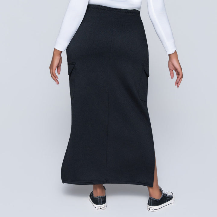 Black Cargo Pocket Skirt