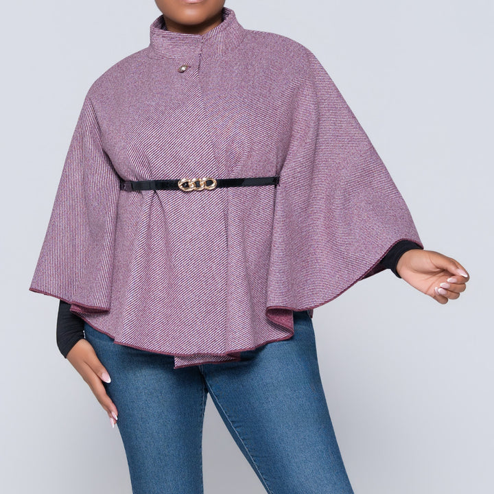 Burgandy Melange Twill Melton Jacket