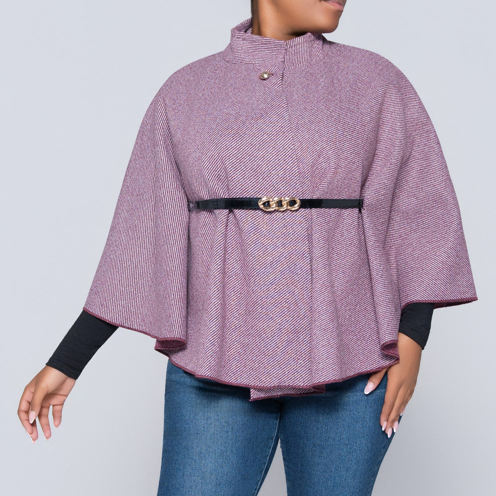 Burgandy Melange Twill Melton Jacket