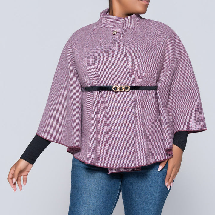 Burgandy Melange Twill Melton Jacket