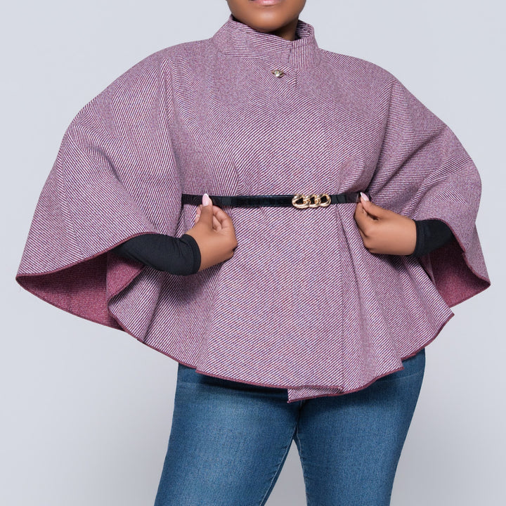 Burgandy Melange Twill Melton Jacket