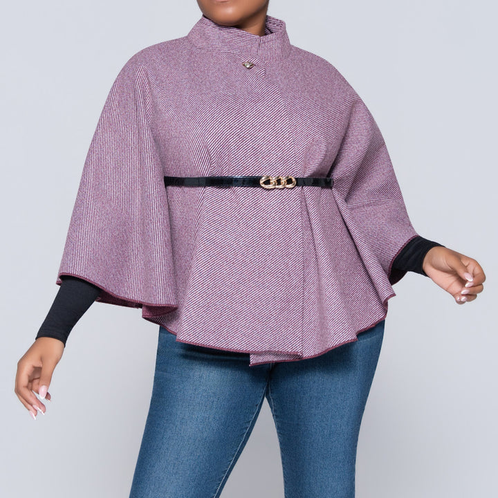 Burgandy Melange Twill Melton Jacket