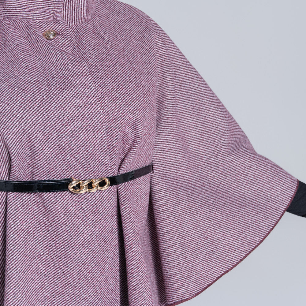 Burgandy Melange Twill Melton Jacket