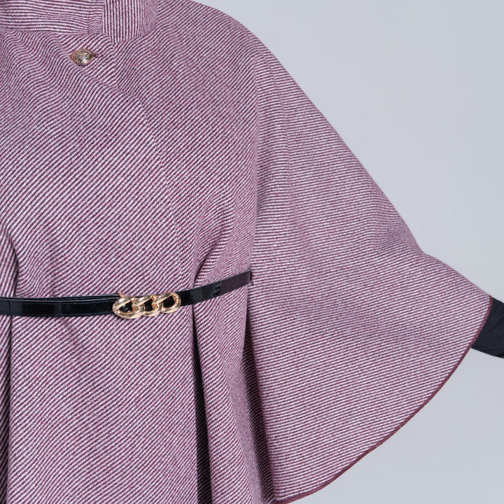 Burgandy Melange Twill Melton Jacket