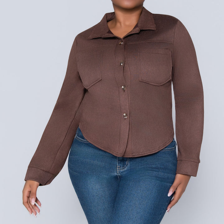 Choc Crepe Scuba Jacket