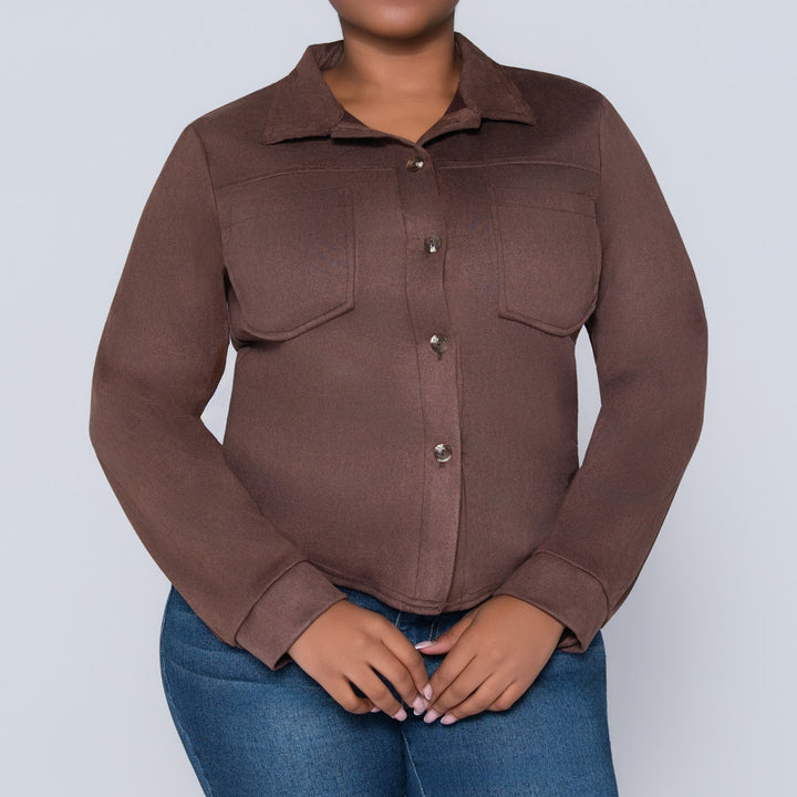Choc Crepe Scuba Jacket