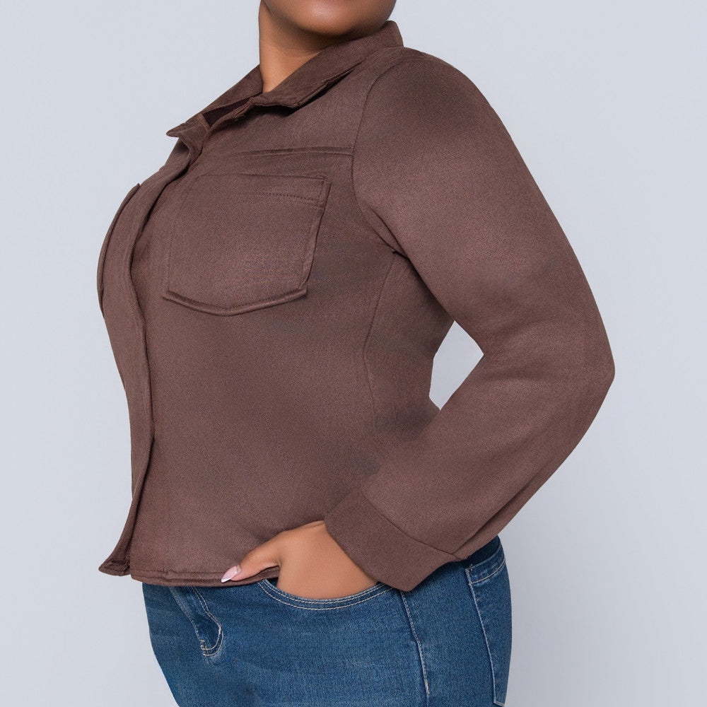 Choc Crepe Scuba Jacket