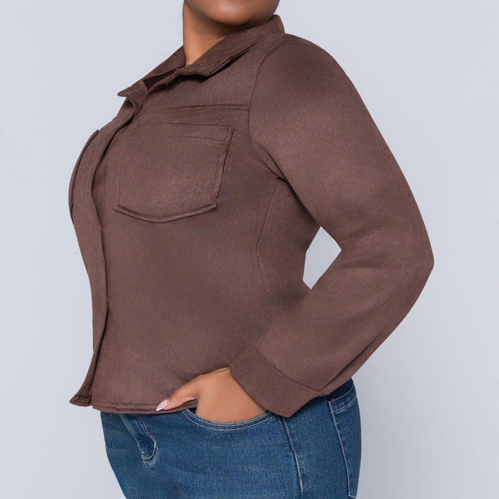Choc Crepe Scuba Jacket