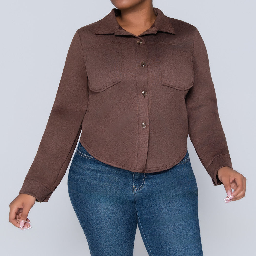 Choc Crepe Scuba Jacket