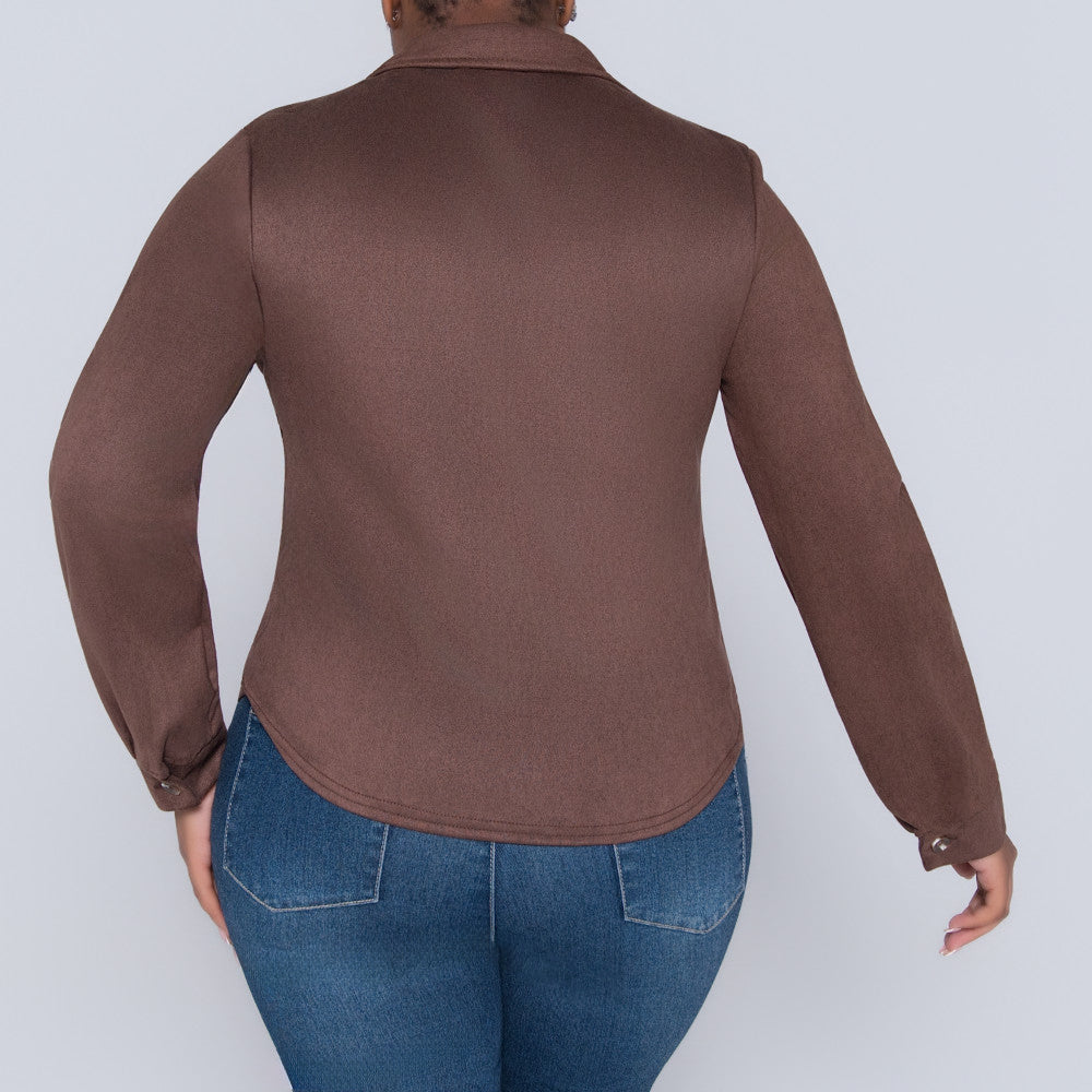Choc Crepe Scuba Jacket