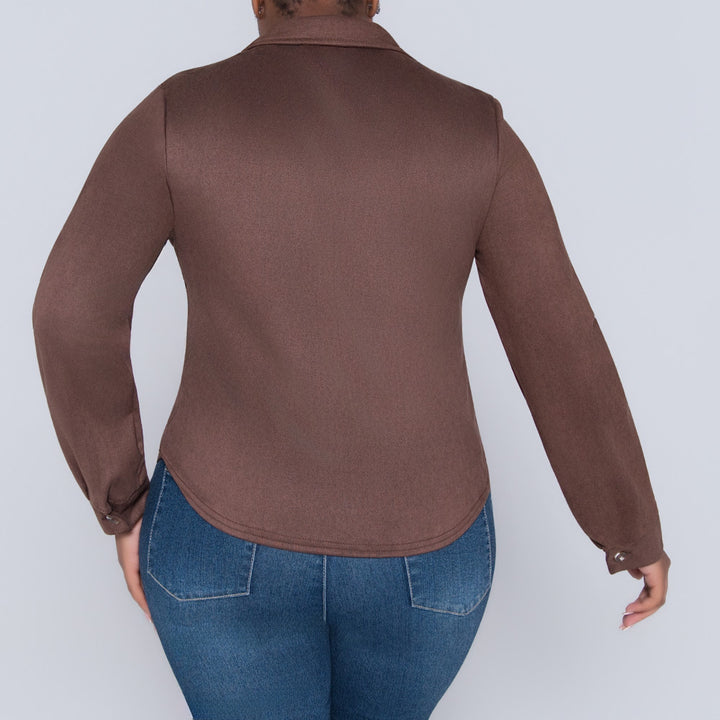 Choc Crepe Scuba Jacket
