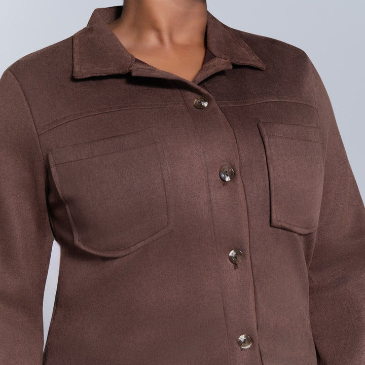 Choc Crepe Scuba Jacket