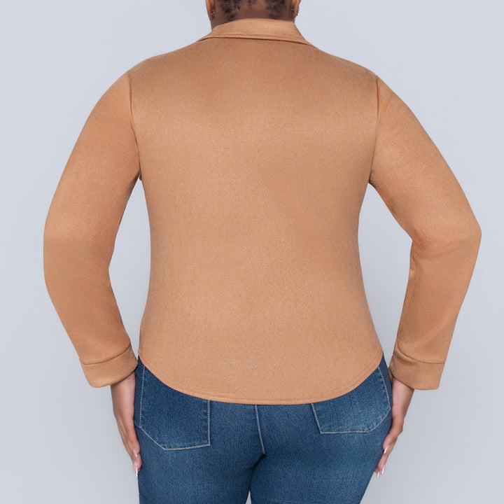 Tan Crepe Scuba Jacket