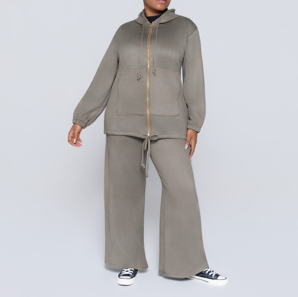 Olive Suede Hooded Zipper Top – Fashion World ZA