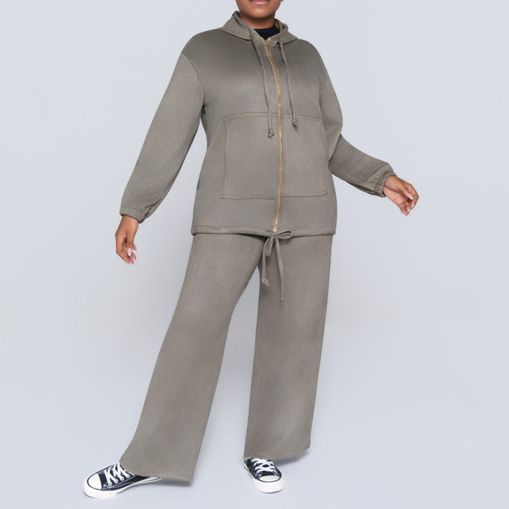 Olive Suede Hooded Zipper Top – Fashion World ZA