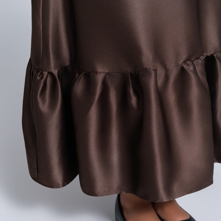 Poly Span Nude Tie-Belt Dress