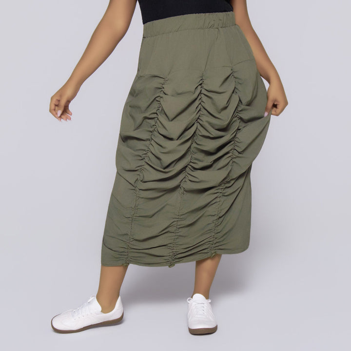 Olive Teslon Skirt